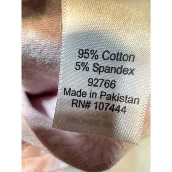 Jessica London Women's Shoulder Button Blouse Stretch Sz 18/20 Pink White Floral - Picture 10 of 12